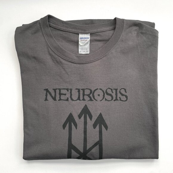 Neurosis Band T Shirt Gray 2XL Tall Arrows Logo Metal Sludge Music 00s Original - Picture 1 of 9